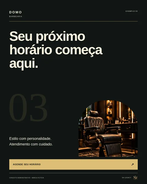Seu próximo horário começa aqui. — conceito demonstrativo